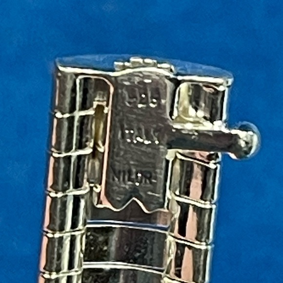 Vintage 925 Sterling Silver two tone Omega Milor bangle bracelet - Picture 4 of 6